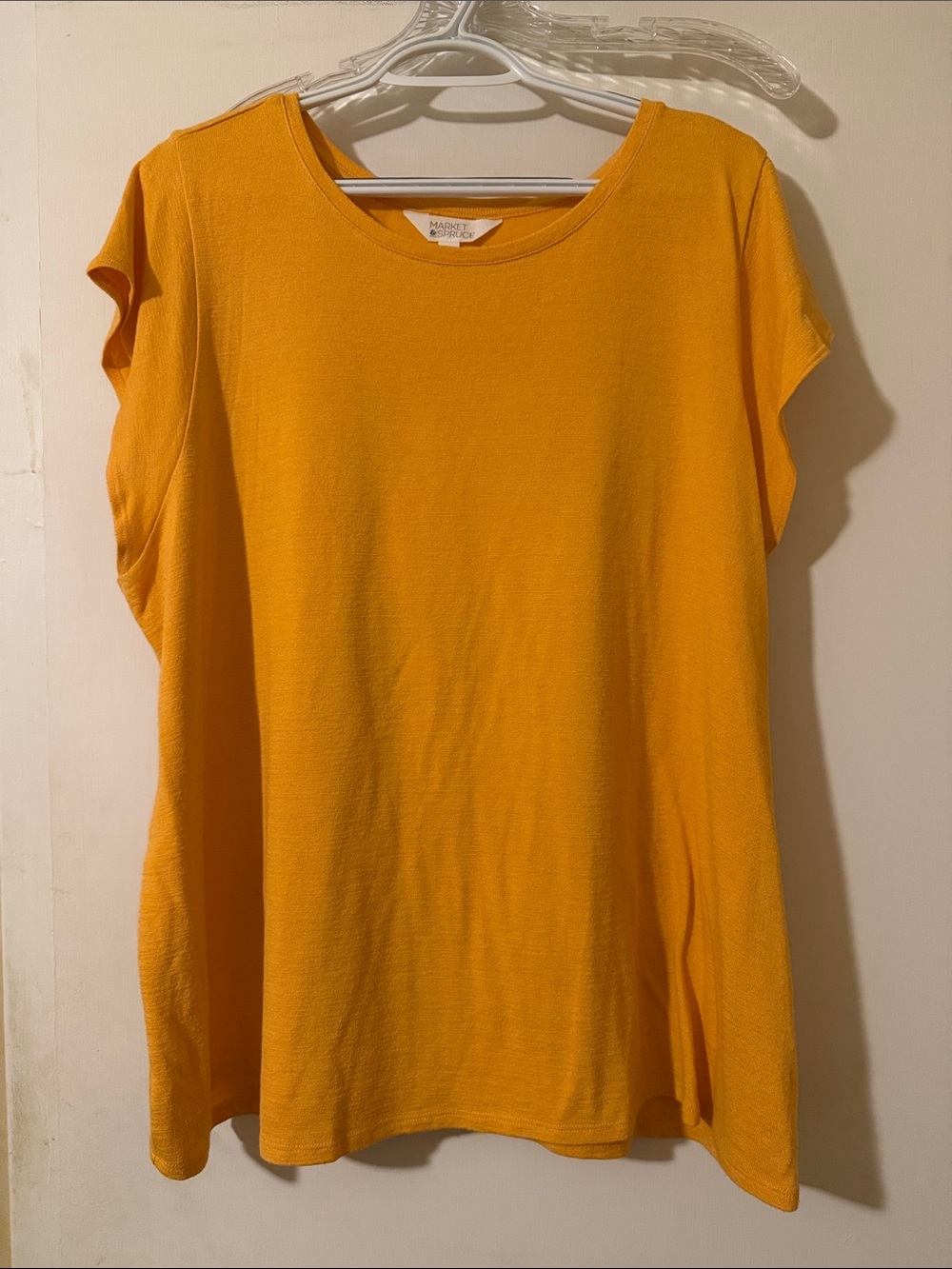 Market & Spruce Women's Short Sleeve Scoop Neck Top - Golden Mustard